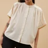 By bar Blouses<alex rib blouse | off white