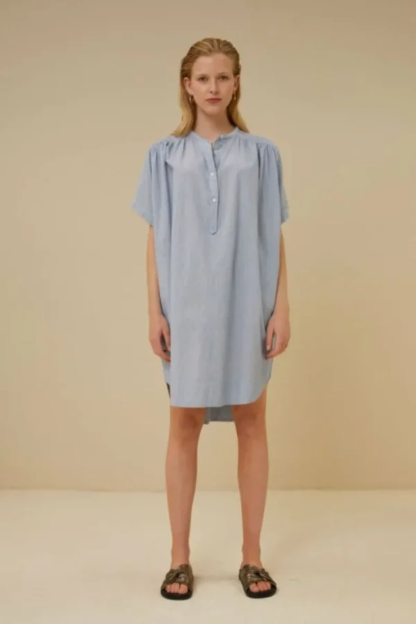 By bar Jurken<amber pin stripe dress | indi grey