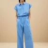 By bar Broeken<benji poplin pant | aquarius