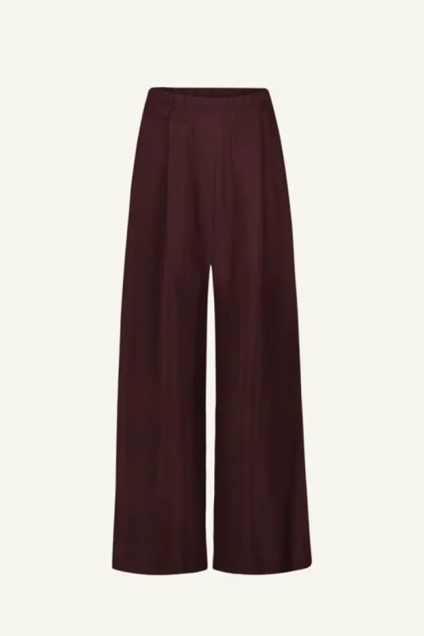 By bar Broeken<benji satin stripe pants | pecan