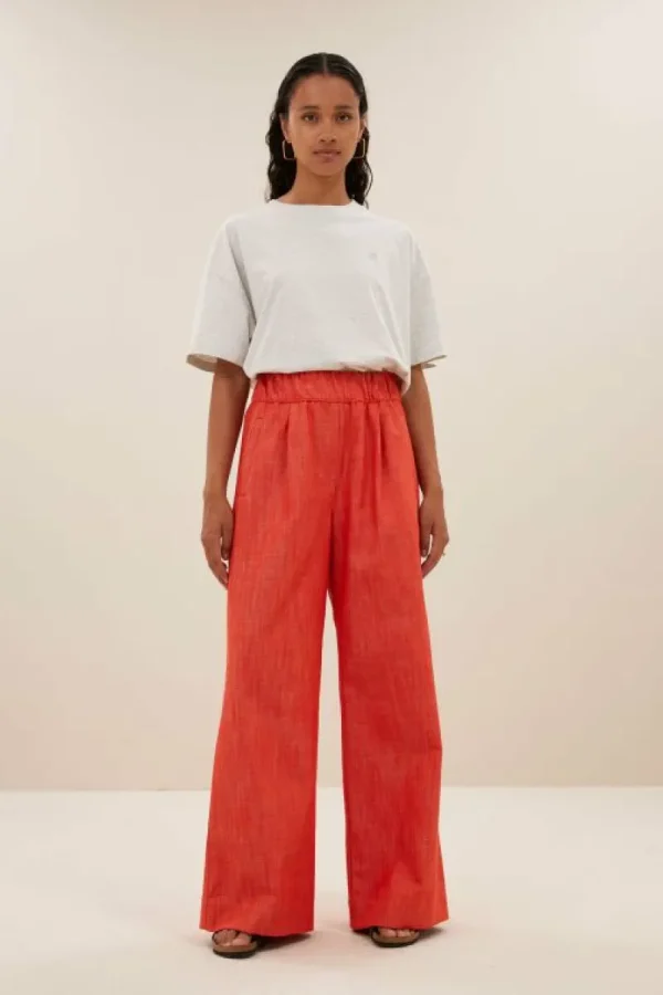 By bar Broeken<benji twill pants | poppy red
