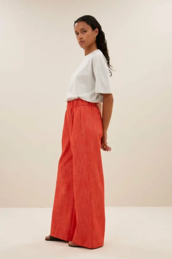 By bar Broeken<benji twill pants | poppy red
