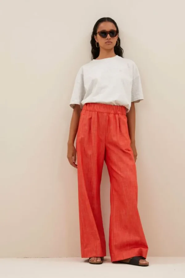 By bar Broeken<benji twill pants | poppy red