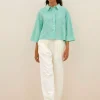 By bar Blouses<bernie blouse | green seer stripe