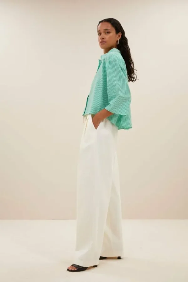 By bar Blouses<bernie blouse | green seer stripe