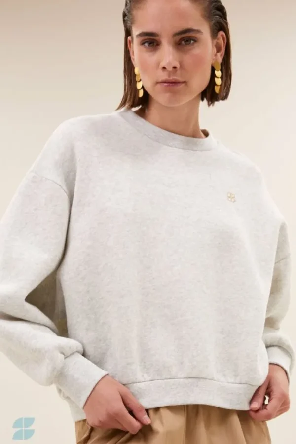 By bar Sweaters | Truien<bibi logo sweater | light grey melee