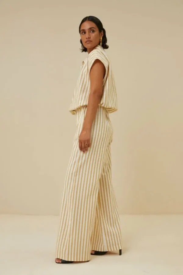 By bar Blouses<bieke linen stripe blouse | ochre