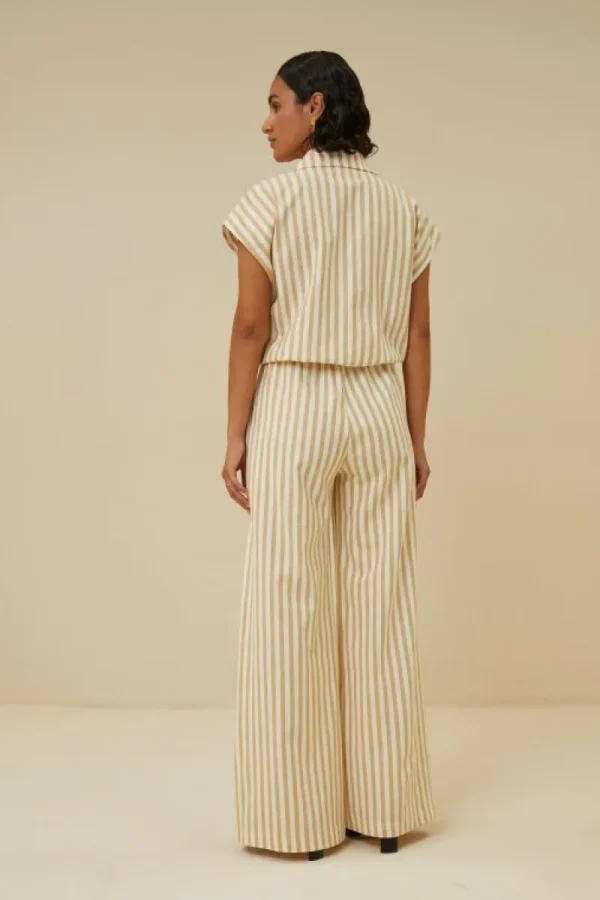 By bar Blouses<bieke linen stripe blouse | ochre