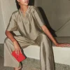 By bar Blouses<blake gloss blouse | gold