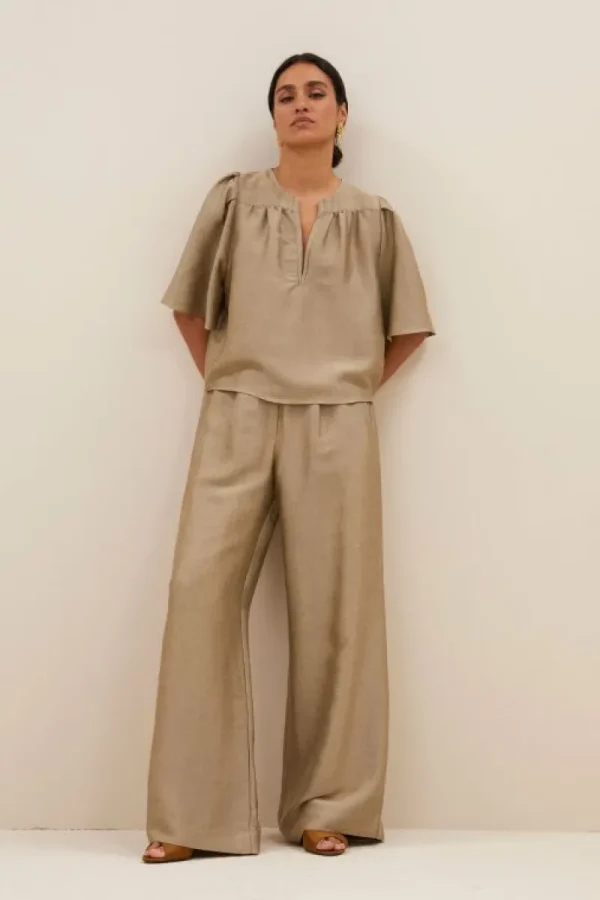 By bar Blouses<blake gloss blouse | gold