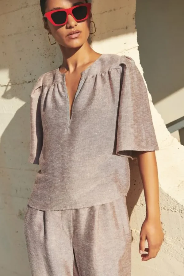 By bar Blouses<blake gloss blouse | mellow rose