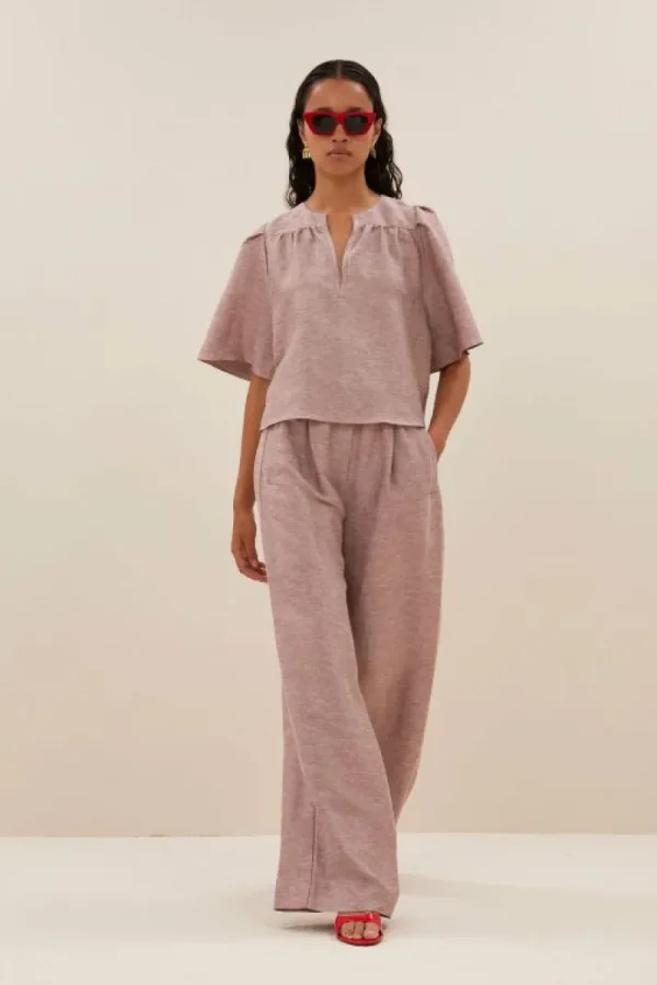 By bar Blouses<blake gloss blouse | mellow rose