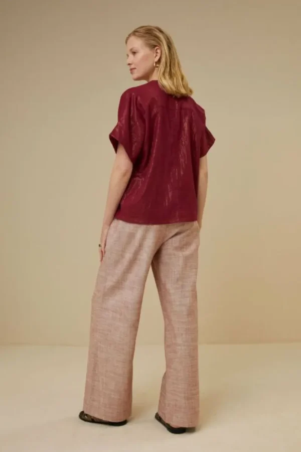 By bar Blouses<bo metallic blouse | grenache