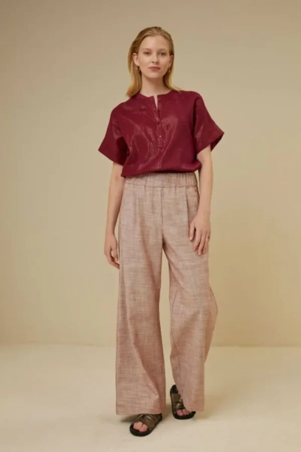 By bar Blouses<bo metallic blouse | grenache