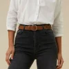 By bar Riemen<braided leather belt | cognac