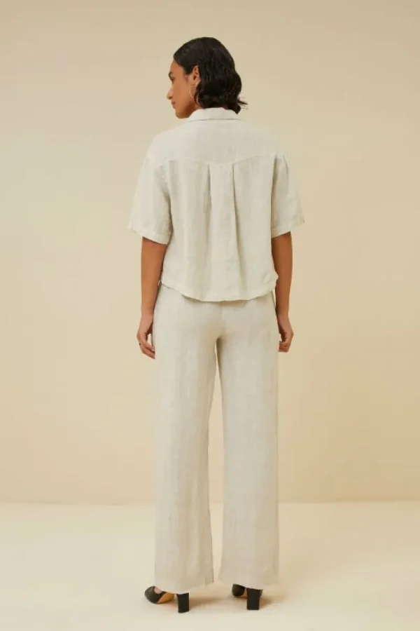 By bar Blouses<cris linen blouse | chalk