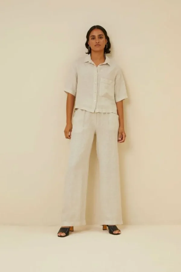 By bar Blouses<cris linen blouse | chalk