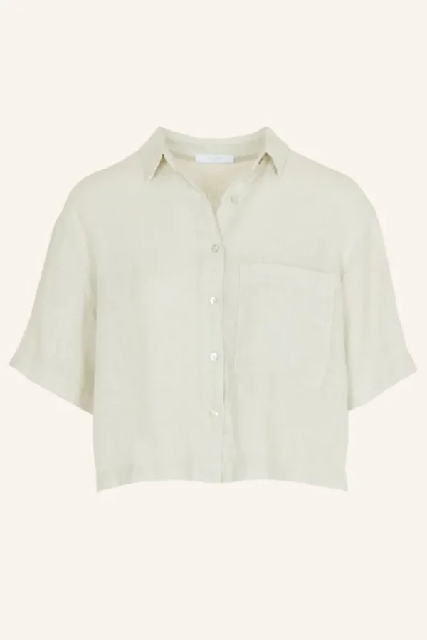 By bar Blouses<cris linen blouse | chalk