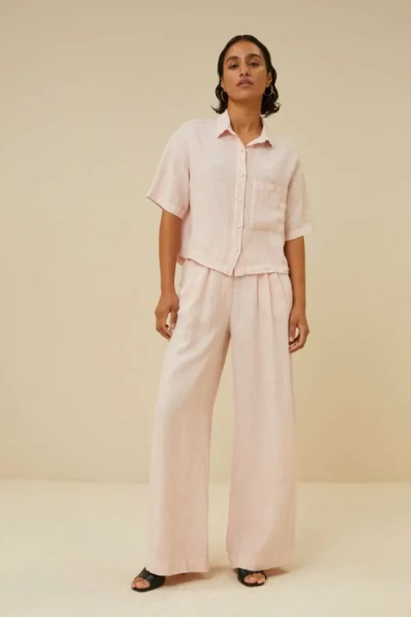 By bar Blouses<cris linen blouse | cipria pink