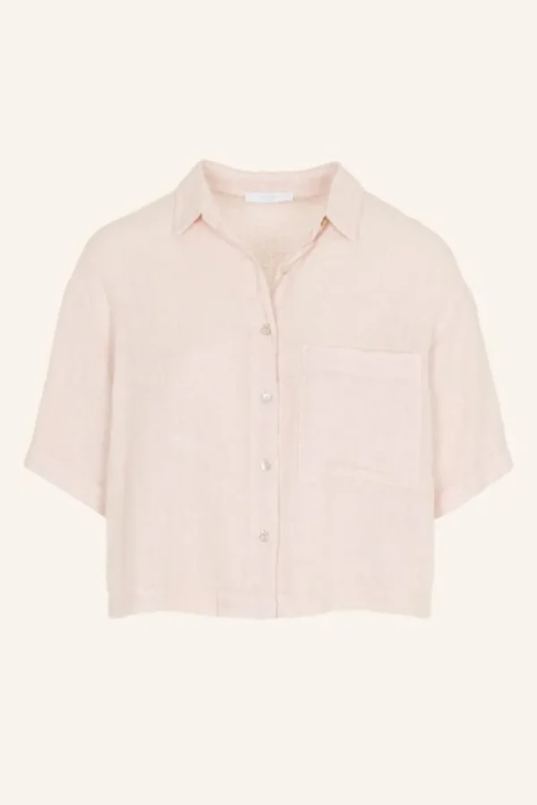 By bar Blouses<cris linen blouse | cipria pink