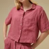 By bar Blouses<cris linen blouse | raspberry