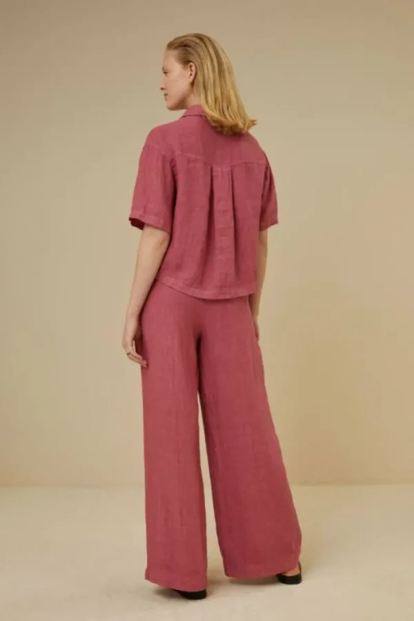 By bar Blouses<cris linen blouse | raspberry