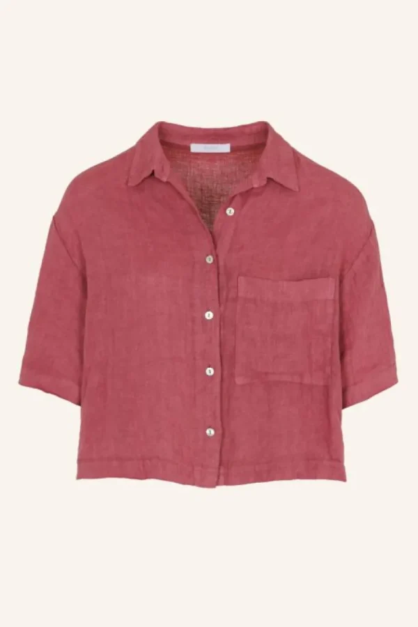 By bar Blouses<cris linen blouse | raspberry