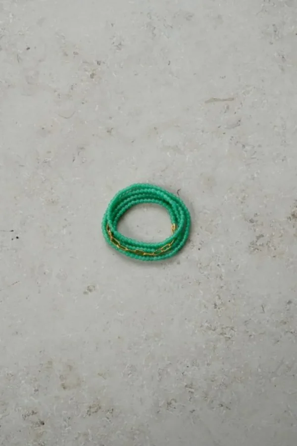 By bar Sieraden<daisy bracelet | emerald
