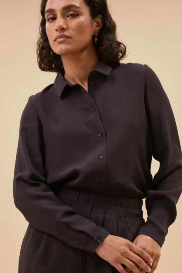 By bar Blouses<donna satin stripe blouse | cafe noir