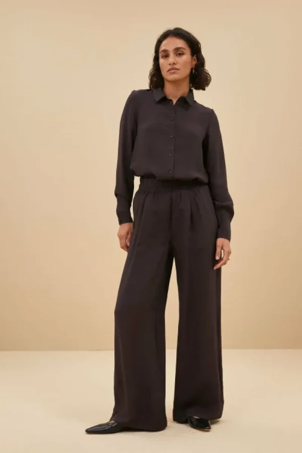 By bar Blouses<donna satin stripe blouse | cafe noir
