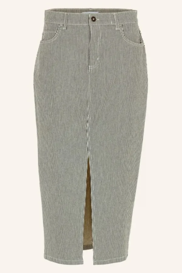 By bar Rokken<elba stripe skirt | jet black