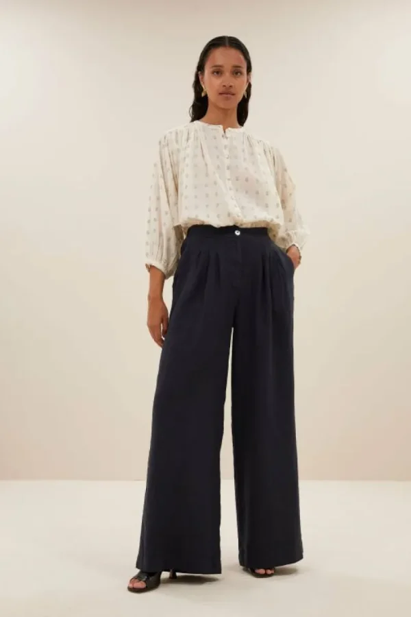 By bar Broeken<eli linen pants | midnight