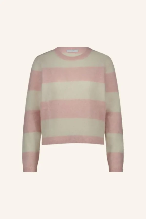 By bar Truien<gwen big stripe pullover | pink big stripe