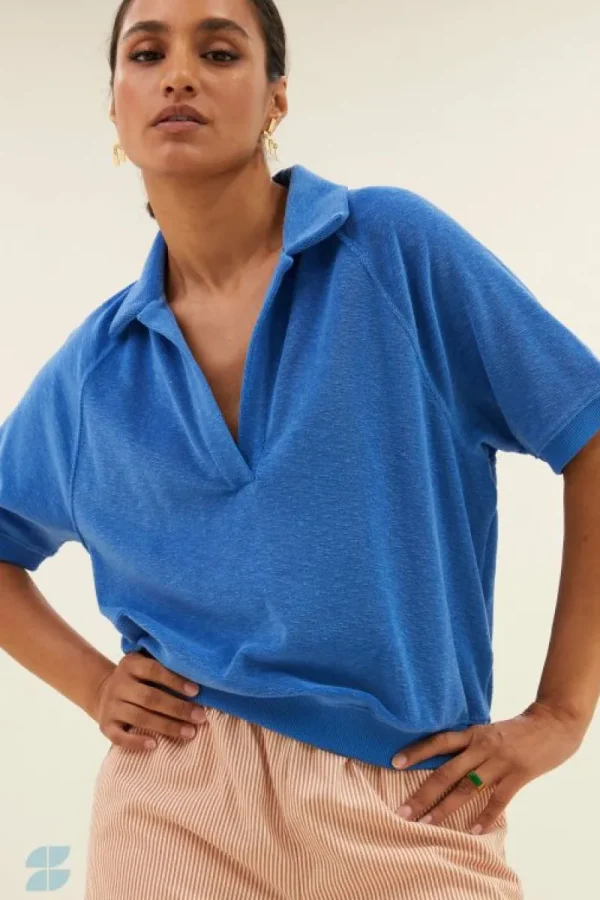 By bar Tops & Shirts<harper slub top | queens blue