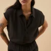 By bar Blouses<kiek viscose top | cafe noir