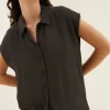 By bar Blouses<kiek viscose top | cafe noir