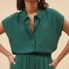 By bar Blouses<kiek viscose top | deep green