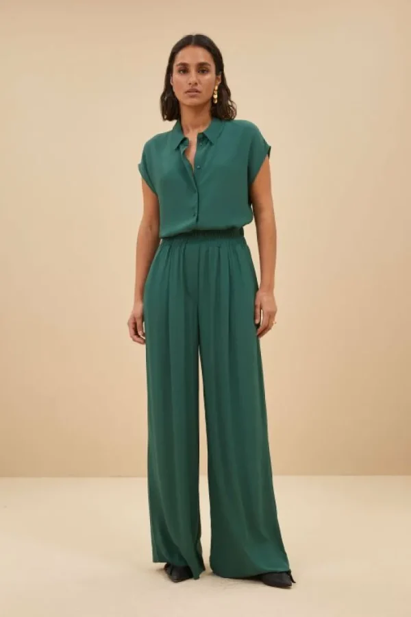 By bar Blouses<kiek viscose top | deep green