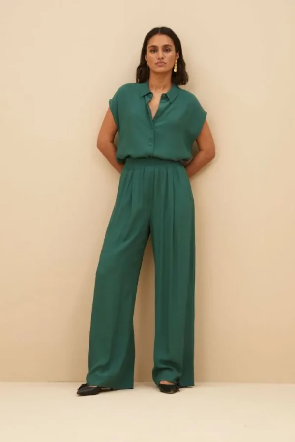 By bar Blouses<kiek viscose top | deep green