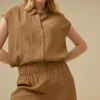 By bar Blouses<kiek viscose top | khaki