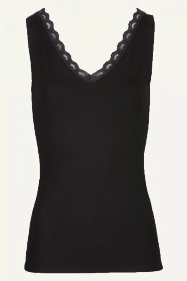 By bar Tops & Shirts<lace singlet | black