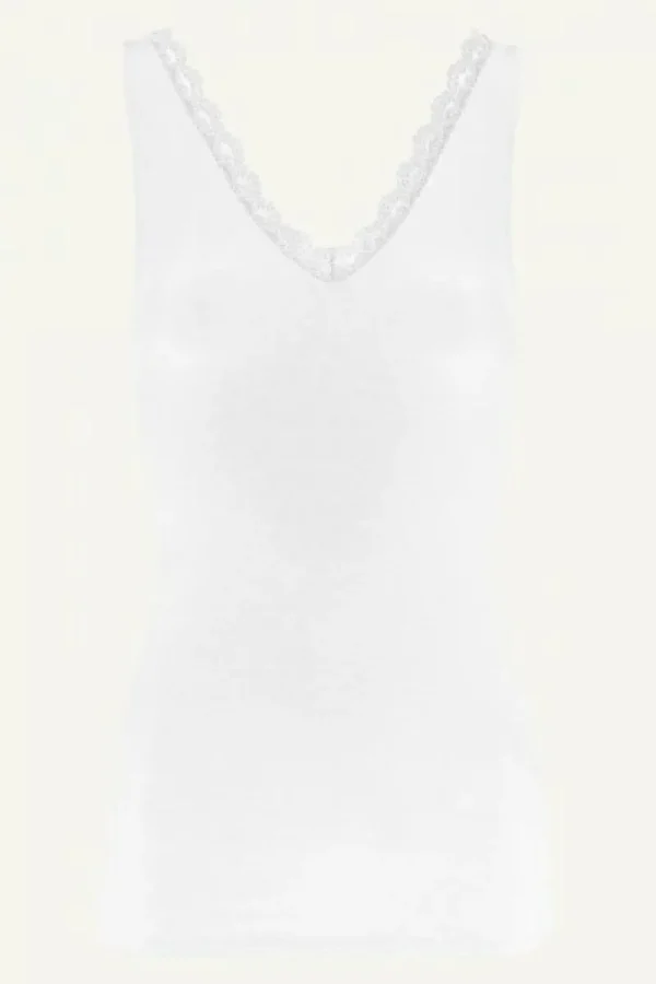 By bar Tops & Shirts<lace singlet | off white
