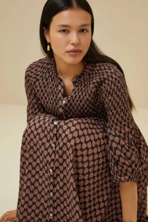 By bar Jurken<loulou leaf dress | leaf print