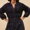 By bar Jurken<loulou square dress | square print