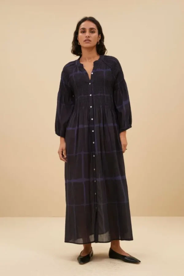 By bar Jurken<loulou square dress | square print