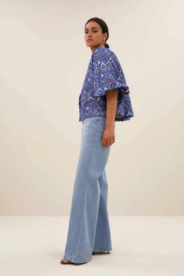 By bar Blouses<mauri blouse | pavo jacquard print