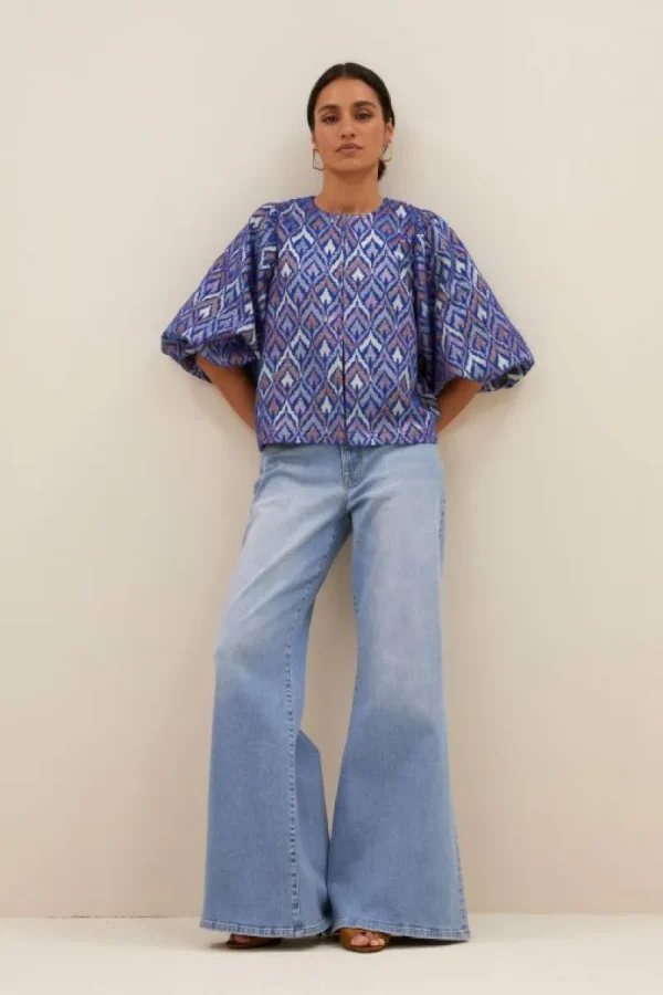 By bar Blouses<mauri blouse | pavo jacquard print