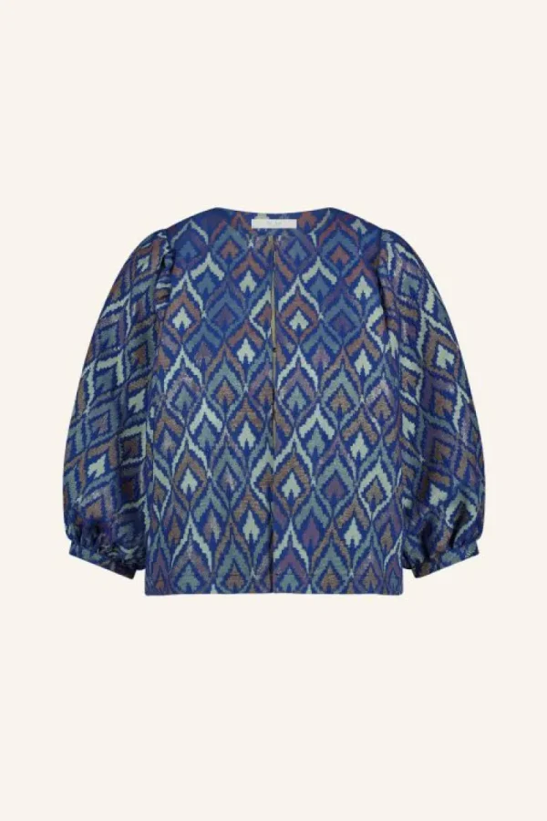 By bar Blouses<mauri blouse | pavo jacquard print