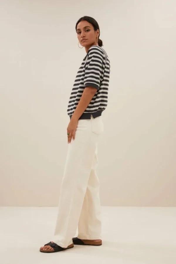 By bar Tops & Shirts<neva slub stripe top | jet black
