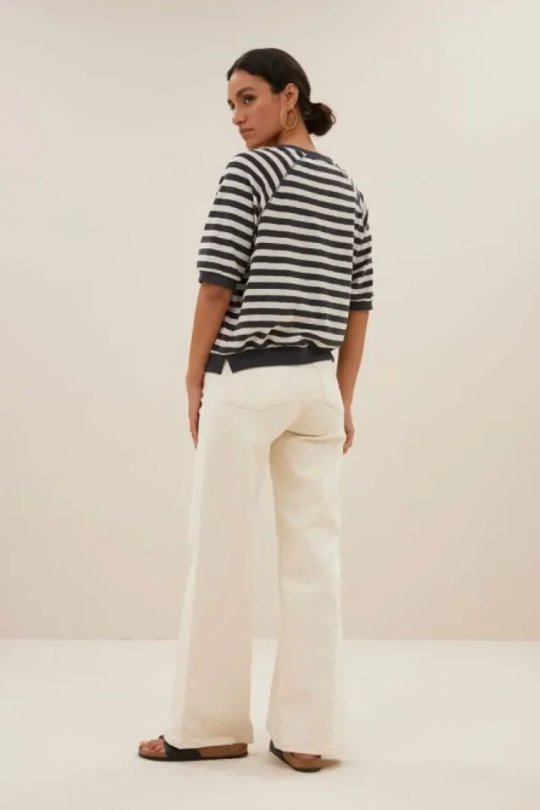 By bar Tops & Shirts<neva slub stripe top | jet black